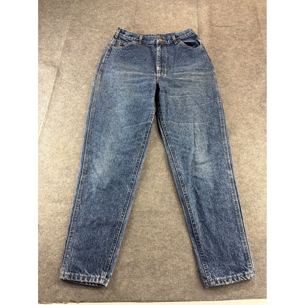 VTG Lee High Waisted Mom Jeans 14M Medium Wash Tapered Leg Made in USA 29x29